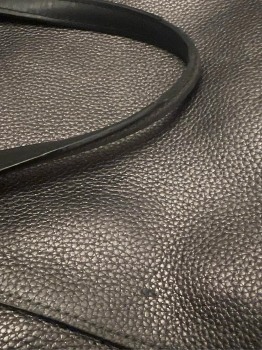 Coach Gray Pebbled Leather Shoulder Bag with Front Zip Pocket Women’s Designer
